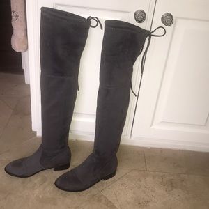 Veto Cuoio charcoal grey over the knee boots